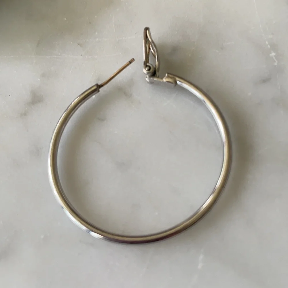 Native American Three Solo Sterling Cuff and Hoops Earrings